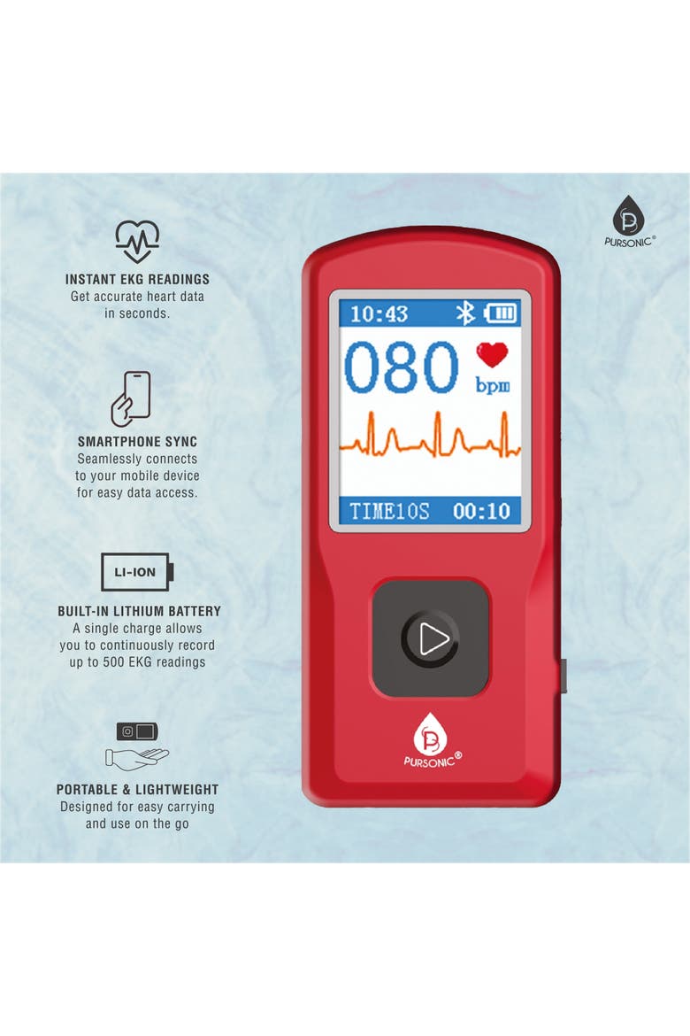 Rechargeable EKG Monitor, Alternate, color, Red
