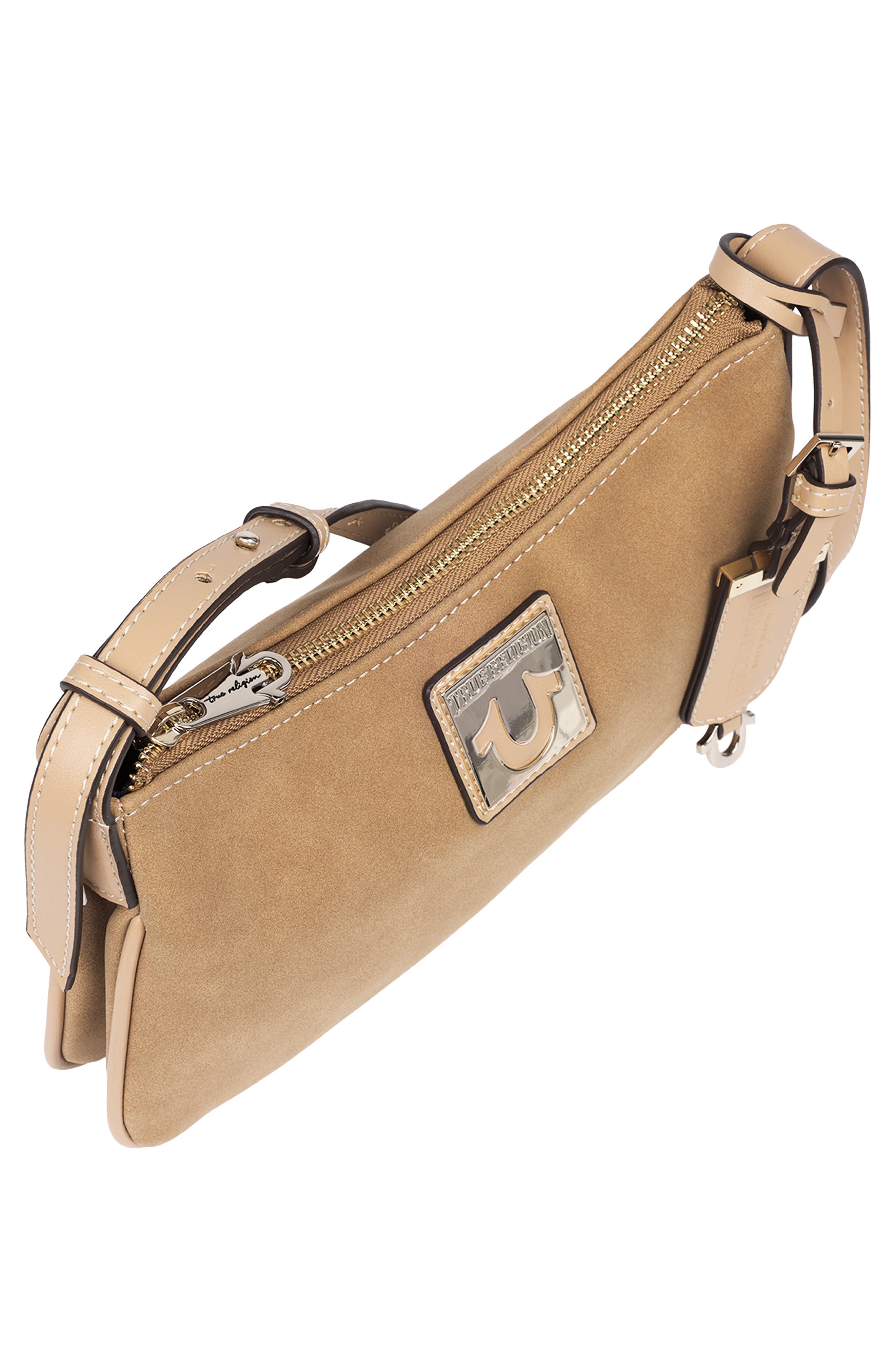True Religion Horseshoe Plaque Shoulder Bag, Alternate, color, Camel