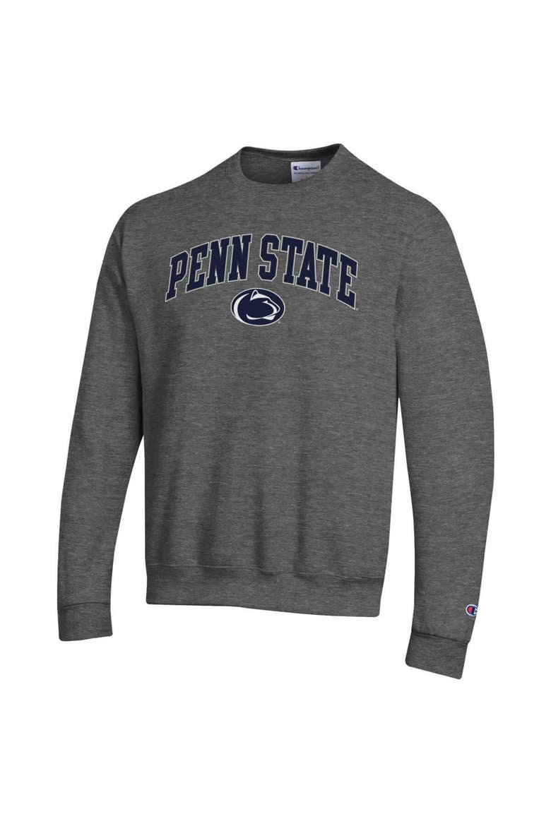 Men's Champion  Heather Charcoal Penn State Nittany Lions Arch Over Logo Pullover Sweatshirt, Alternate, color, Heather Charcoal