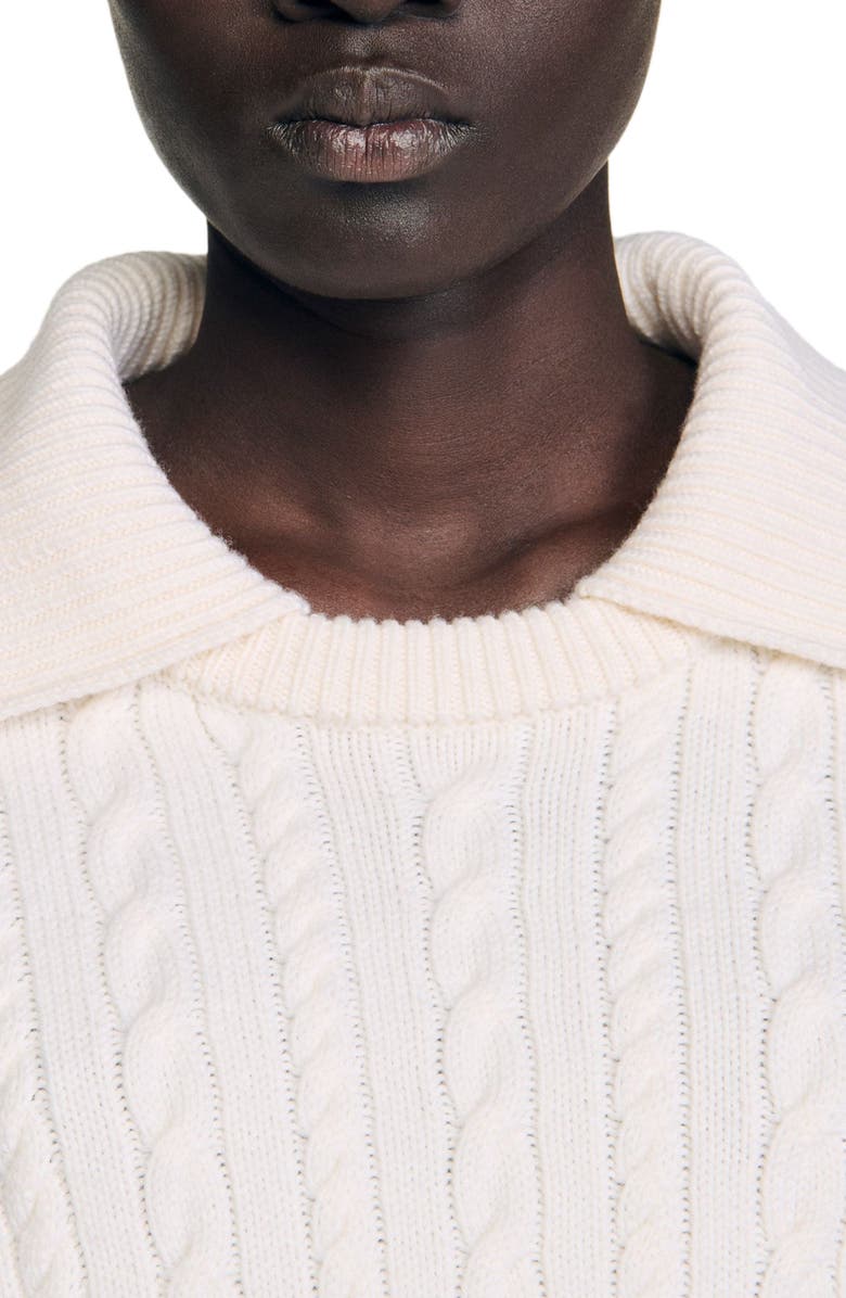 SANDRO Sailor-neck sweater, Alternate, color, Ecru