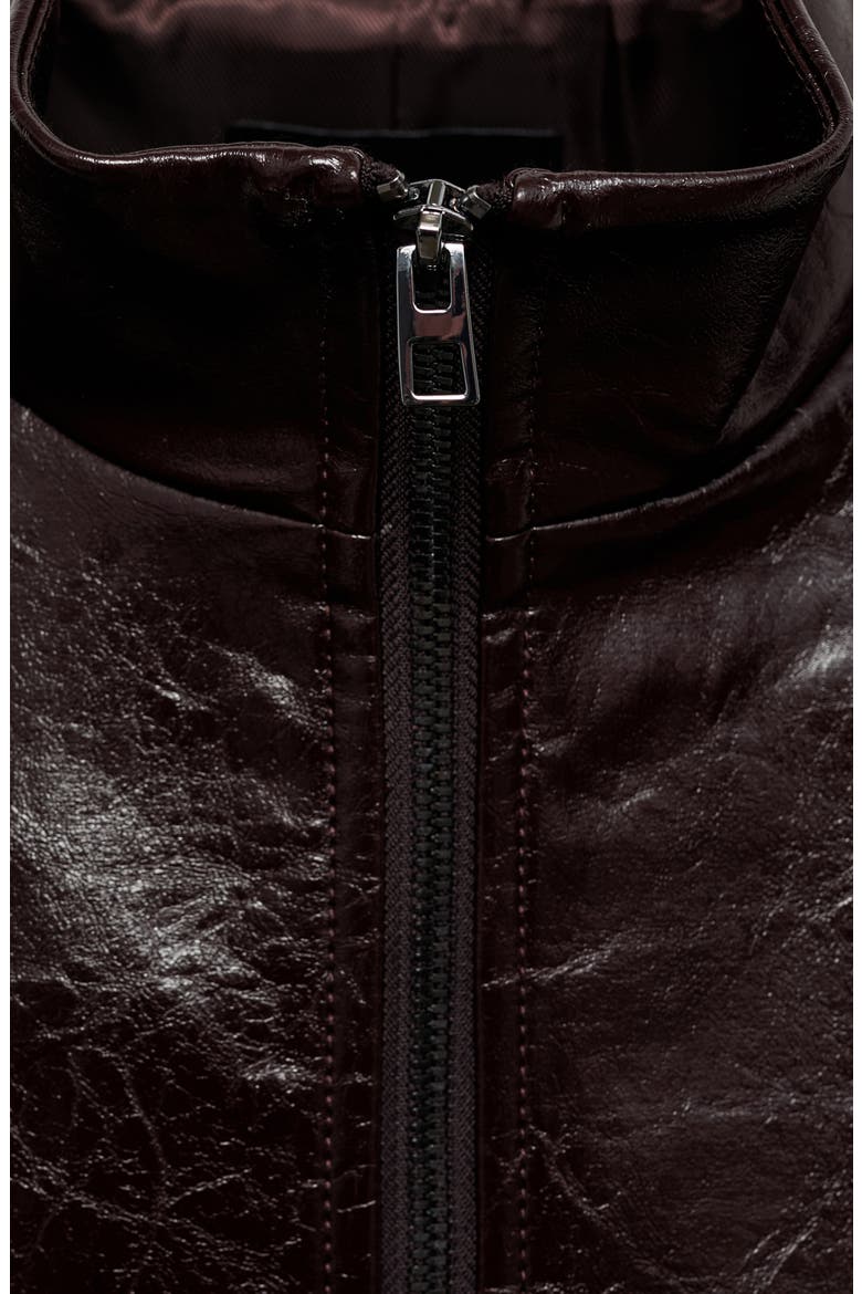 Mela Faux Leather Jacket, Alternate, color, BROWN