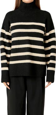 English Factory Stripe Turtleneck Sweater