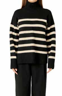Stripe Turtleneck Sweater