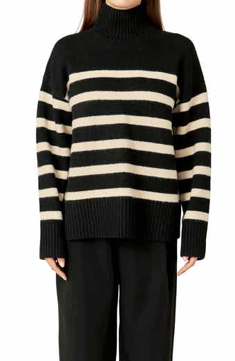 Stripe Turtleneck Sweater
