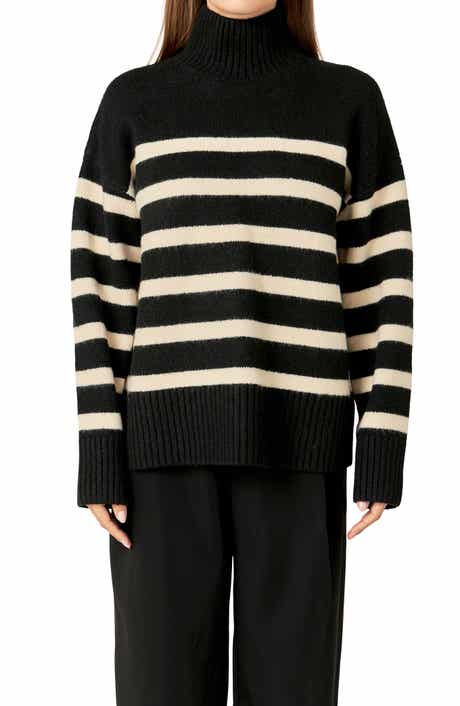 Stripe Turtleneck Sweater