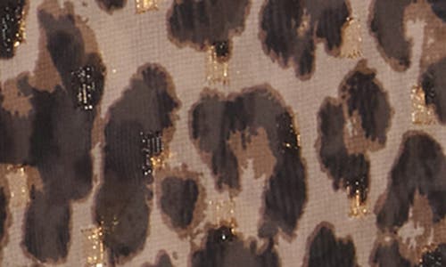 T Tahari Clip Dot Leopard Spot Button-up Shirt In Brown