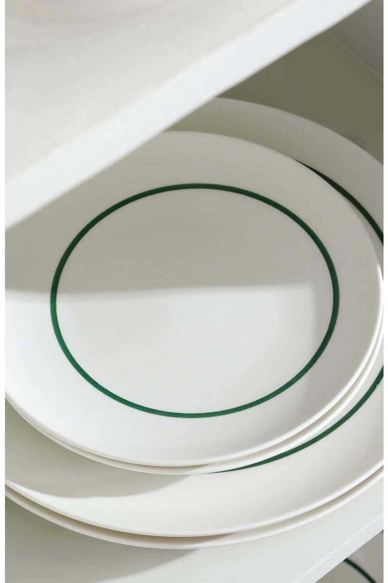 Luna Porcelain 12-Piece Dinnerware Set, Alternate, color, Green