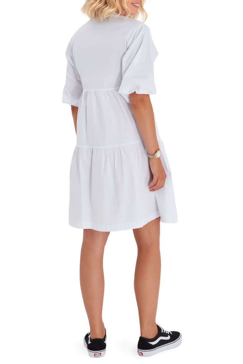 Waterfall Tie Waist A-Line Maternity/Nursing Wrap Dress, Alternate, color, WHITE