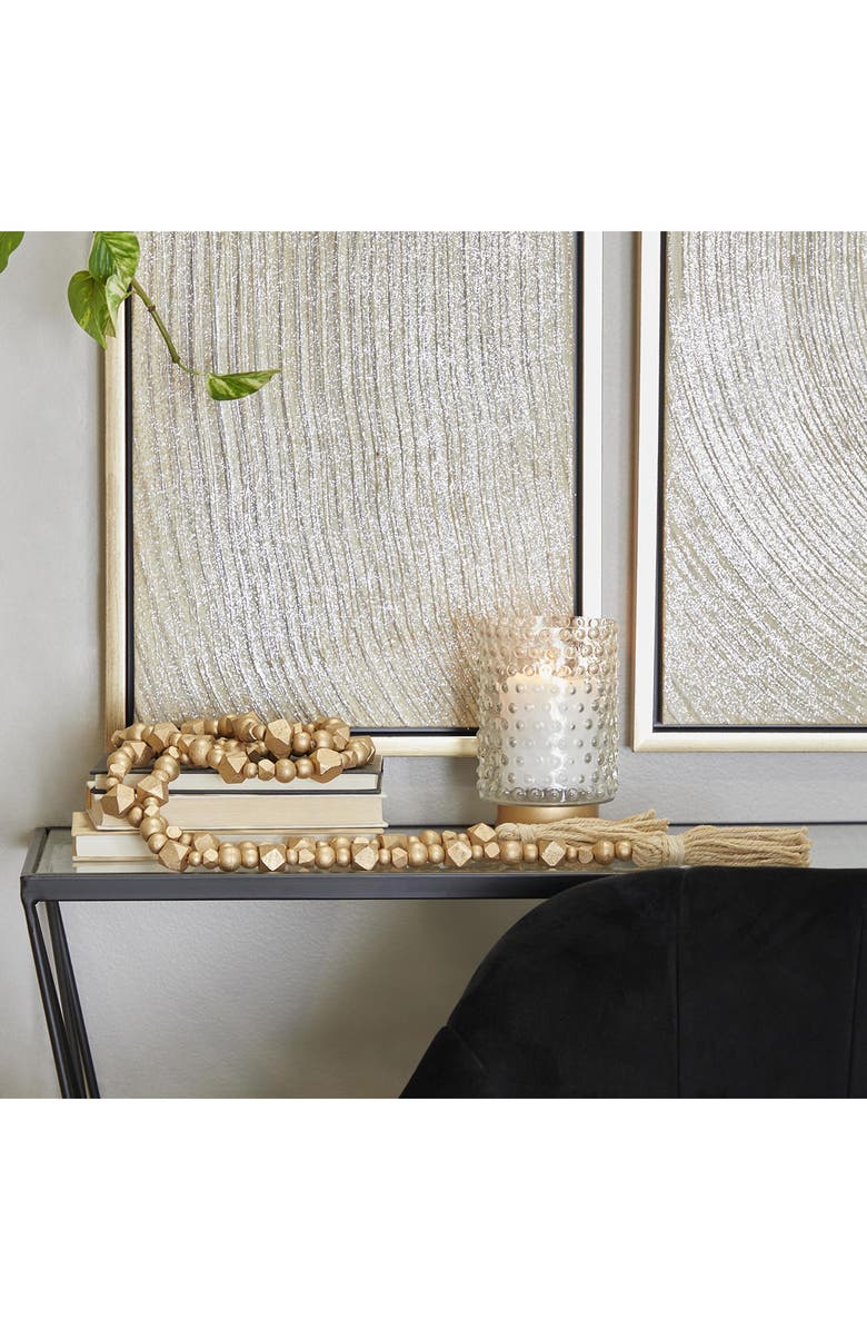 WILLOW ROW Bohemian Mango Wood Garland, Alternate, color, Gold