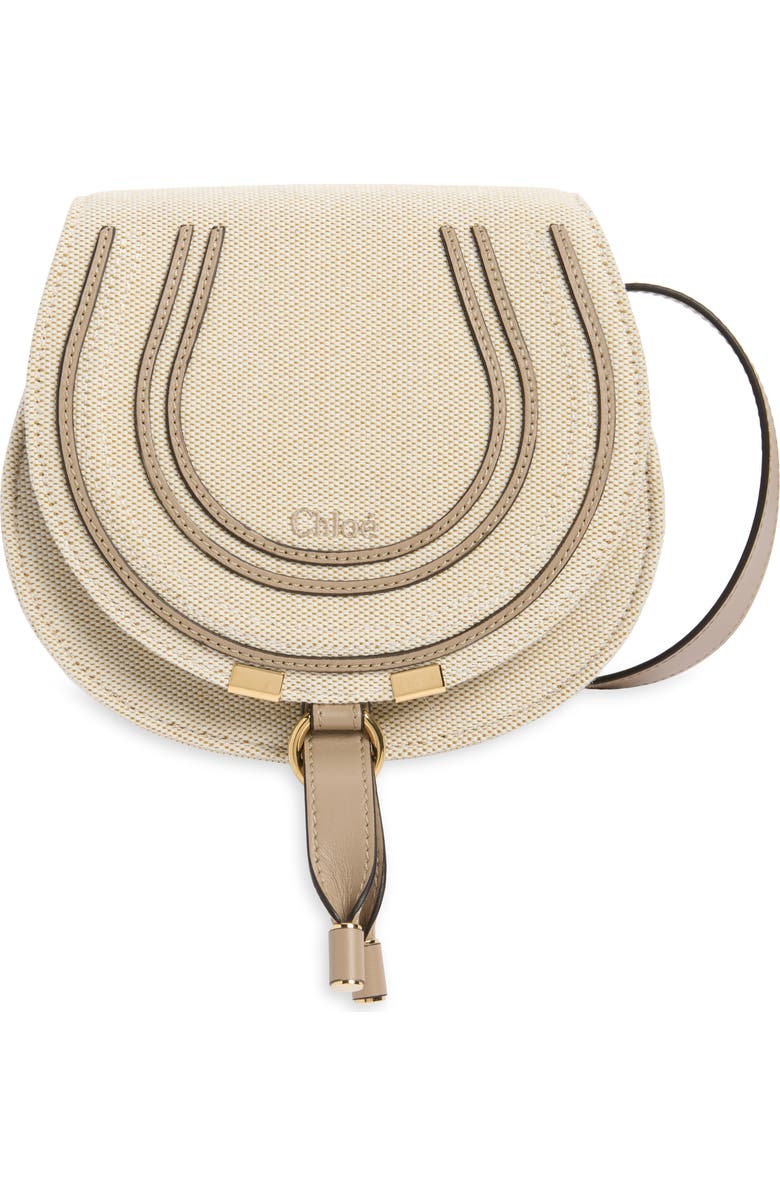 Chloé Small Marcie Canvas Saddle Bag, Main, color, Boyish Brown