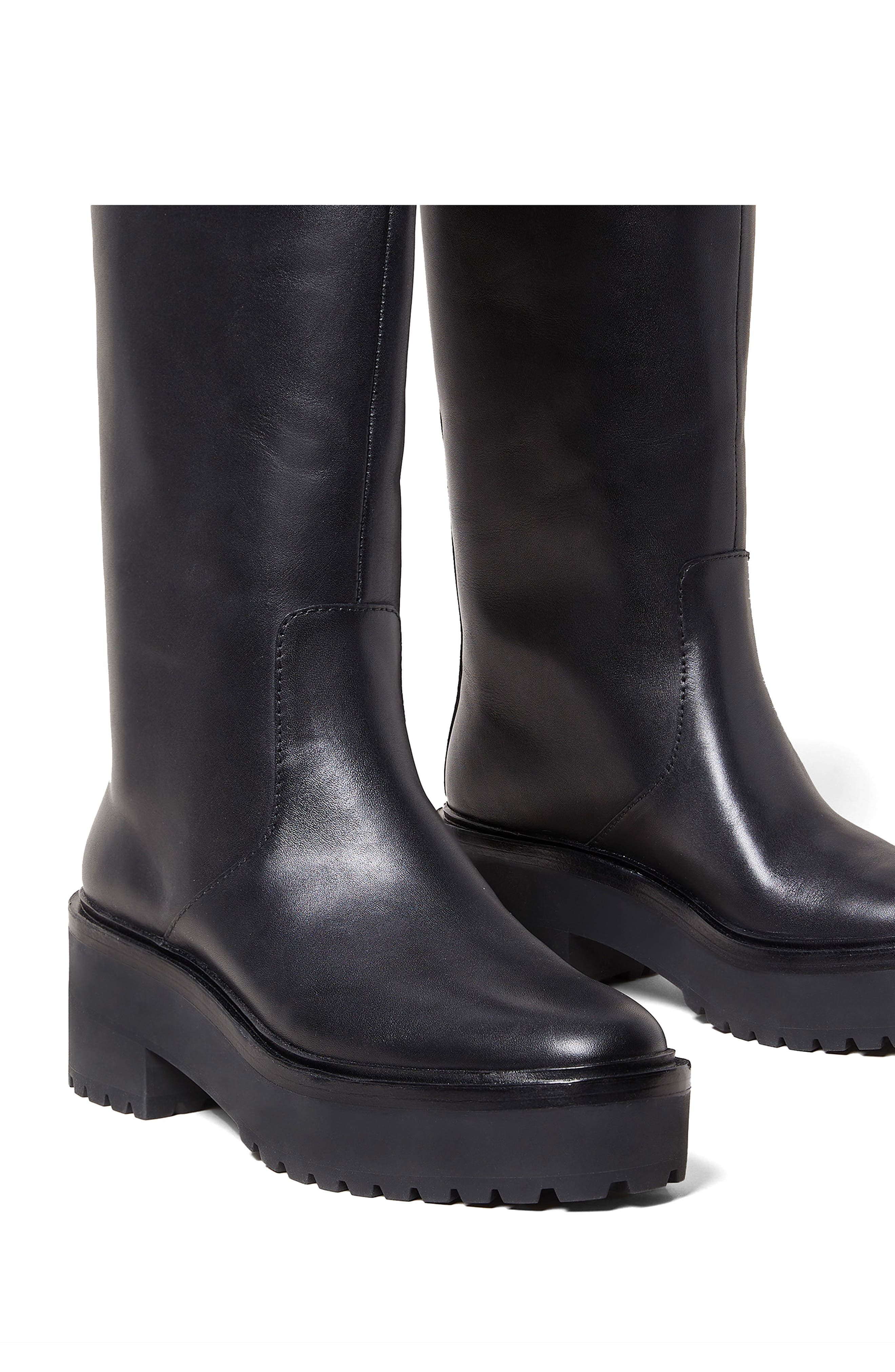 Loeffler Randall Carlee Lug Sole Combat Boot, Alternate, color, Black