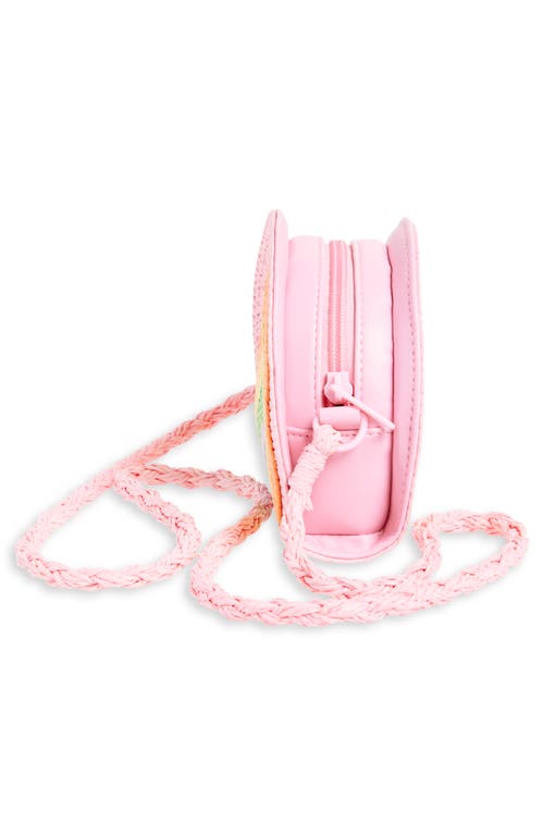 Capelli New York Kids' Straw Rainbow Crossbody Bag In Pink Multi Combo