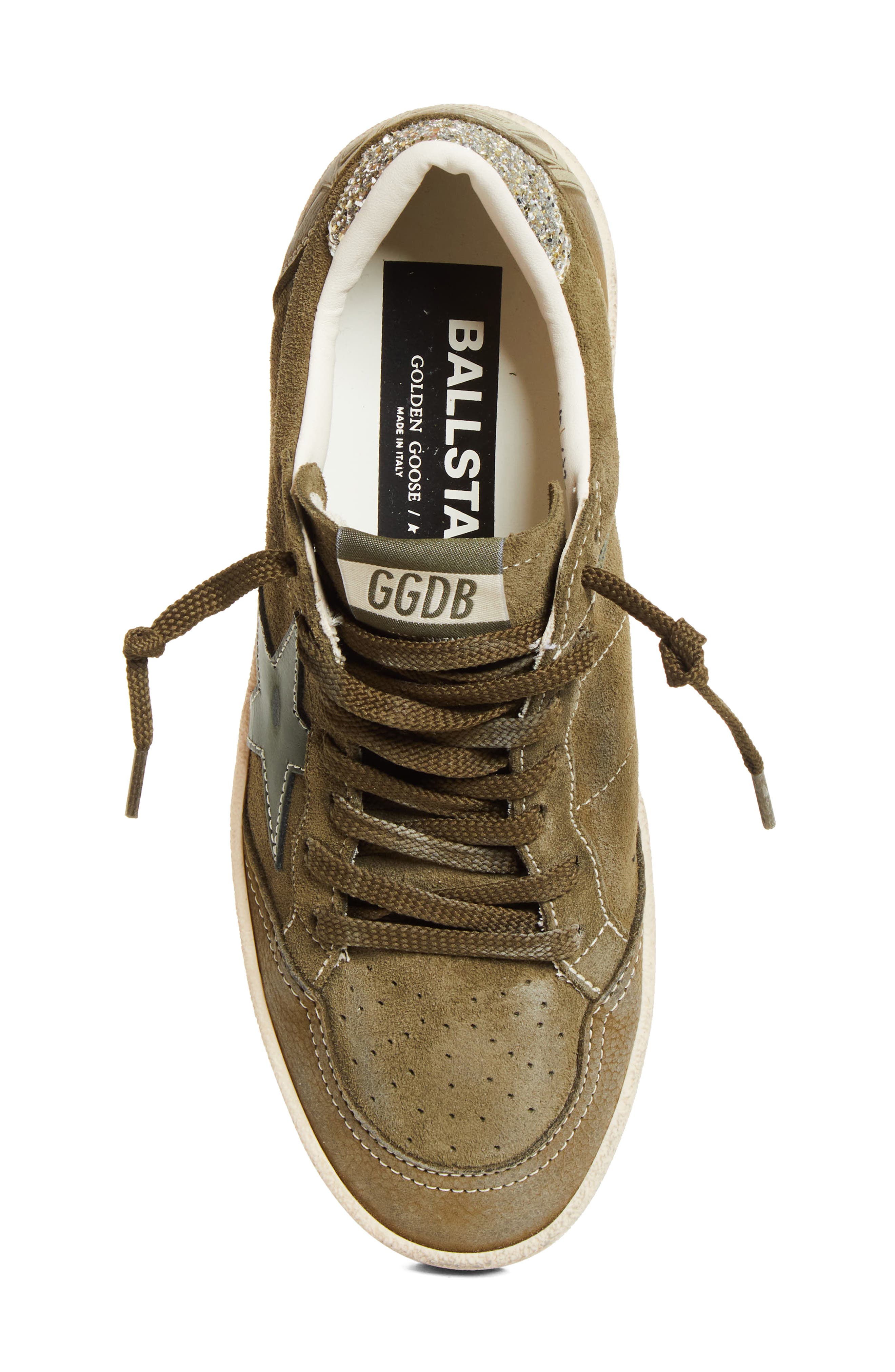 Golden Goose Ball Star Low Top Sneaker, Alternate, color, Olive Green/ Gold