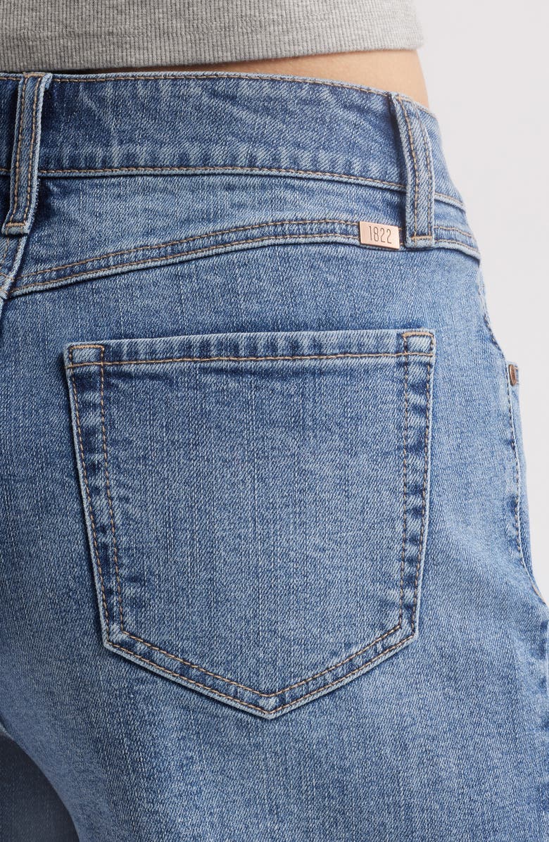 1822 Denim Raw Hem Denim Bermuda Shorts, Alternate, color, August