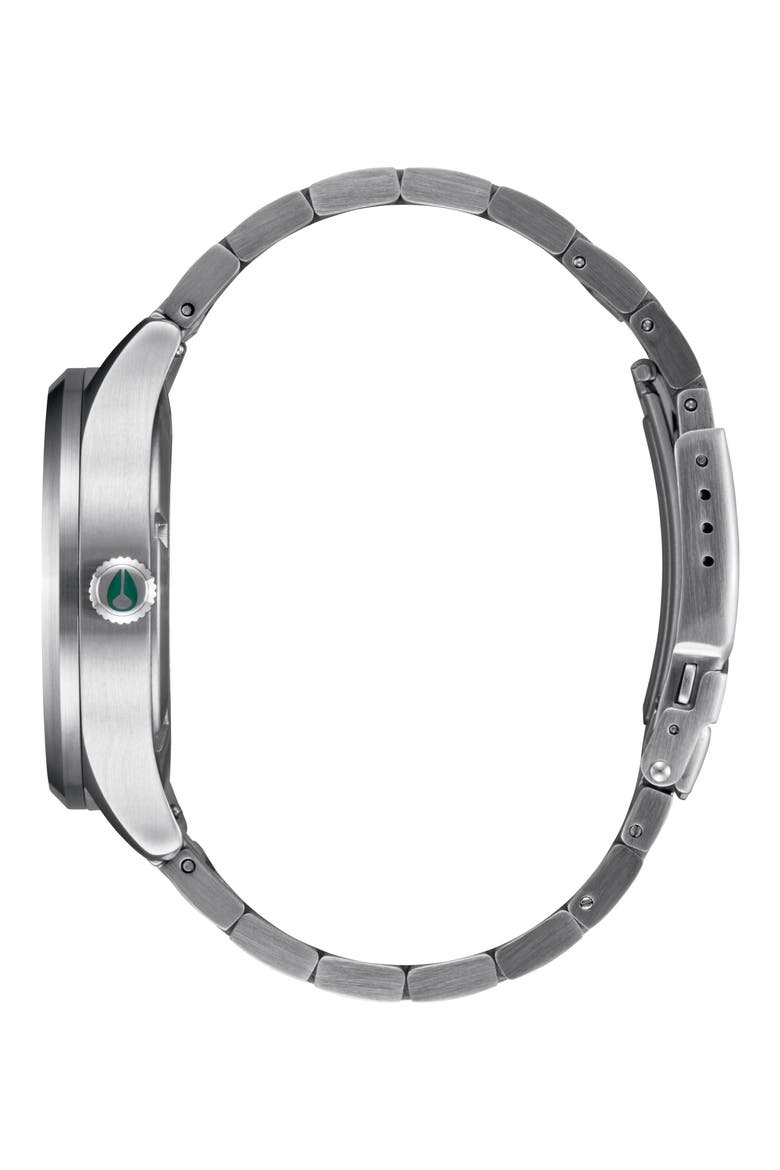 Sentry Solar Leather Strap Watch, 40mm, Alternate, color, SILVER / JASPER