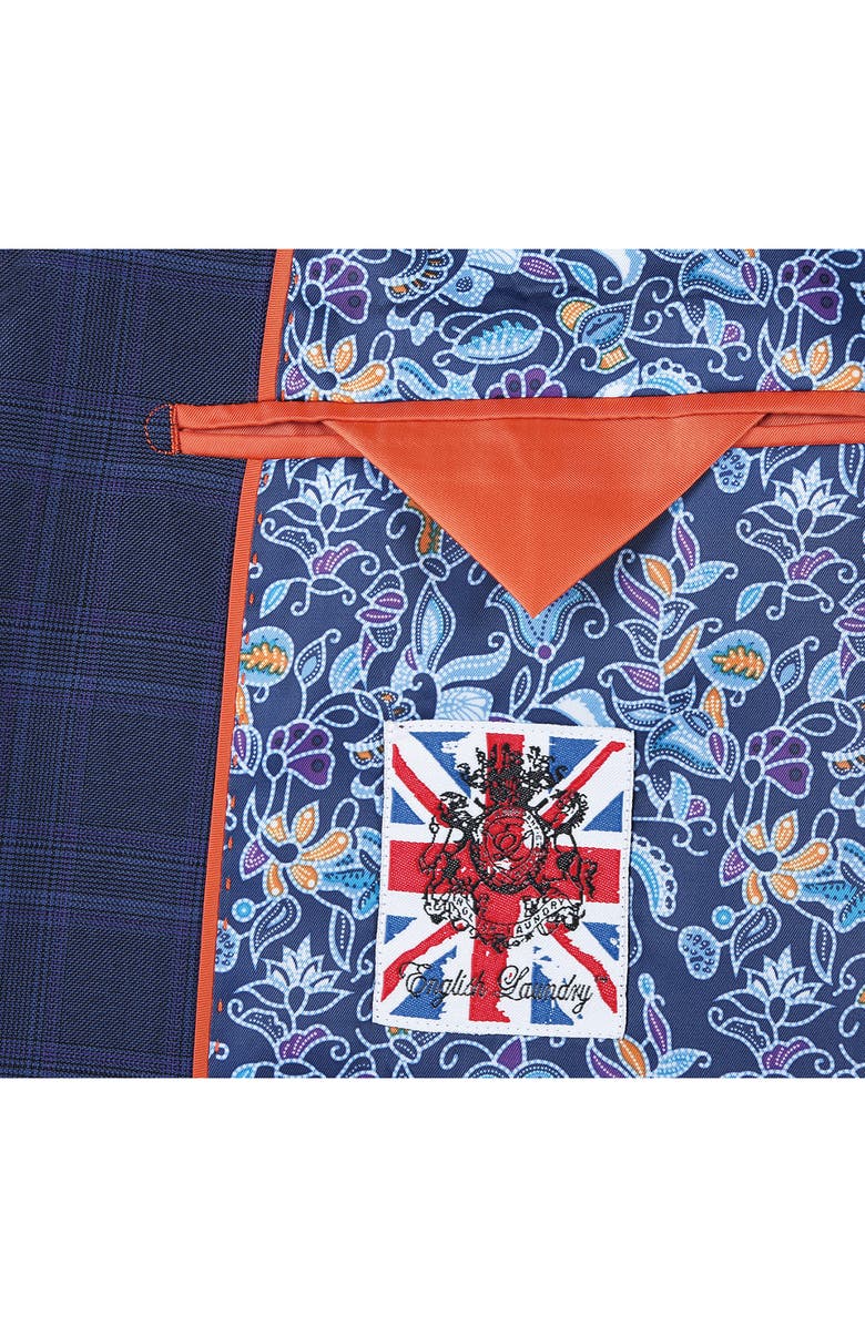 English Laundry Trim Fit Plaid Two-Button Suit, Alternate, color, Blue