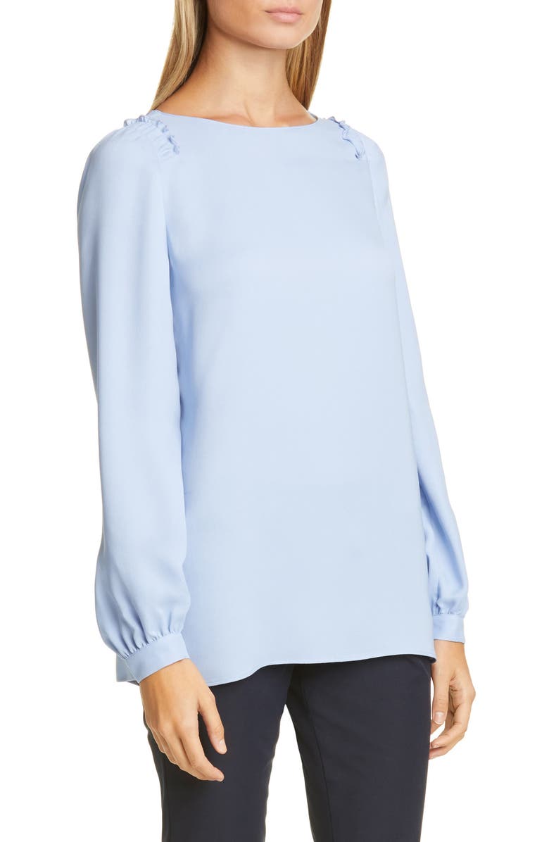 Lafayette 148 New York Albright Silk Blouse, Main, color,