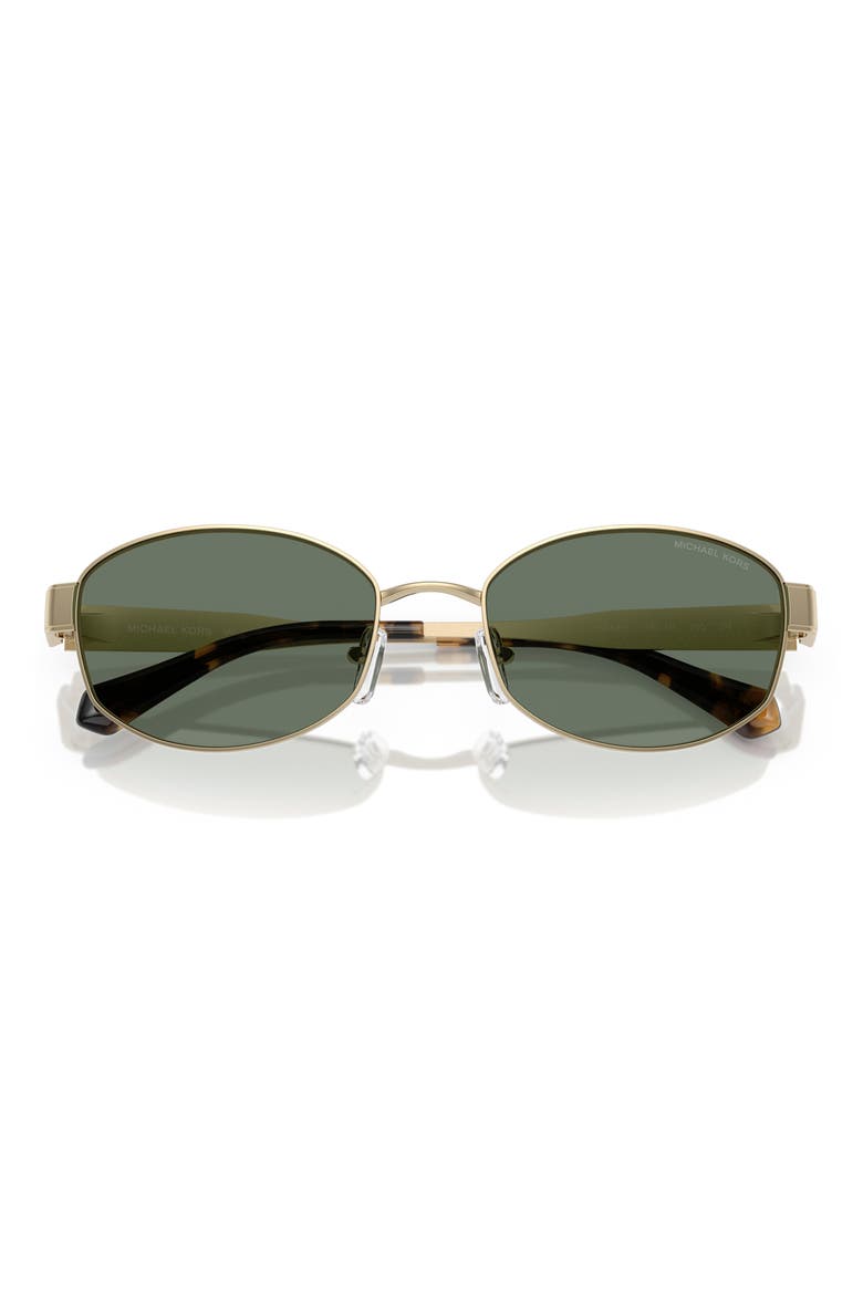 56mm Oval Sunglasses, Alternate, color, GREEN/ GOLD