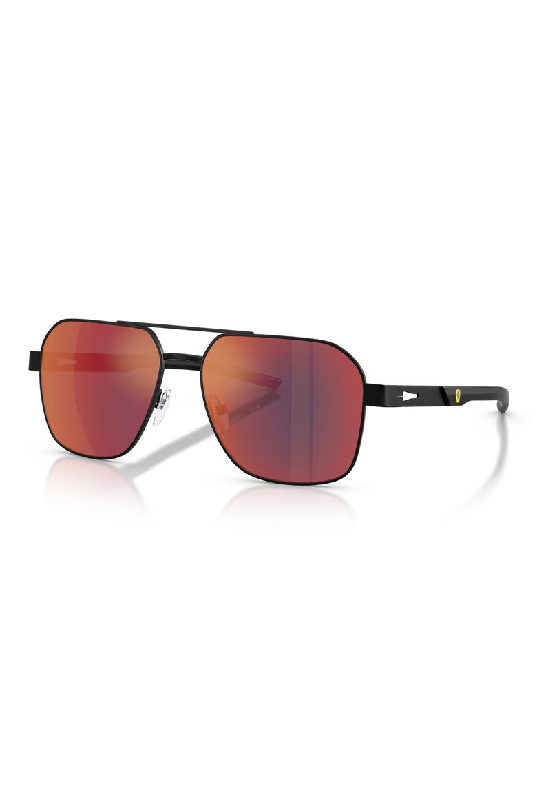 57mm Square Sunglasses, Alternate, color, MATTE BLACK / BLACK