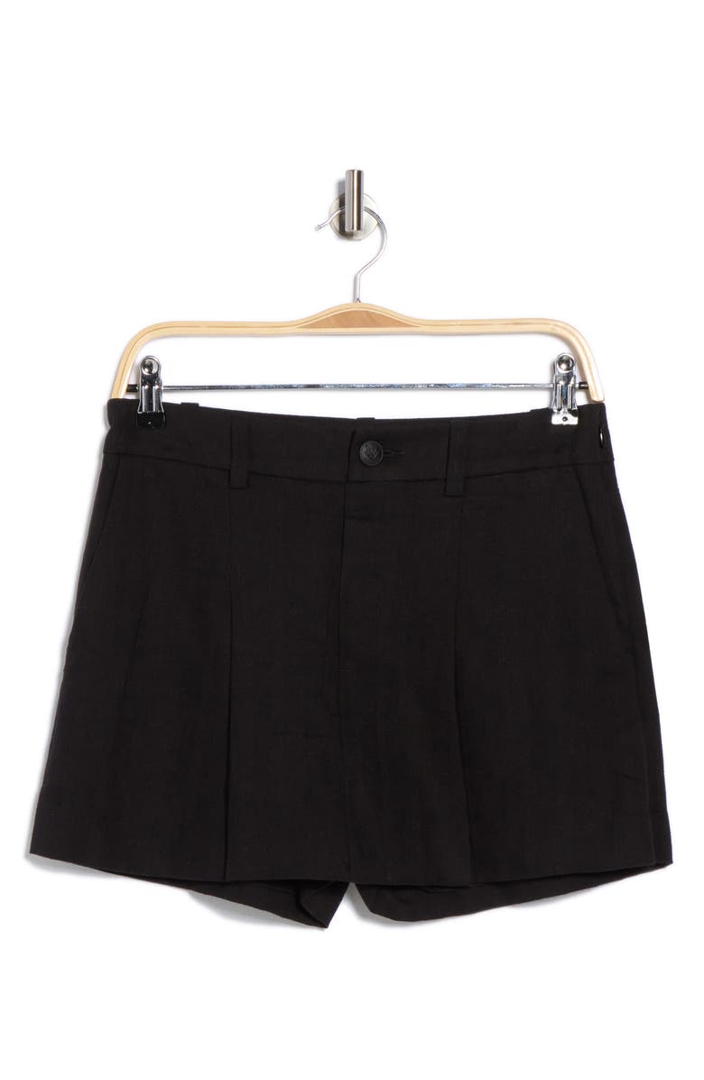 rag & bone Helena Cotton & Linen Skort, Alternate, color, Black