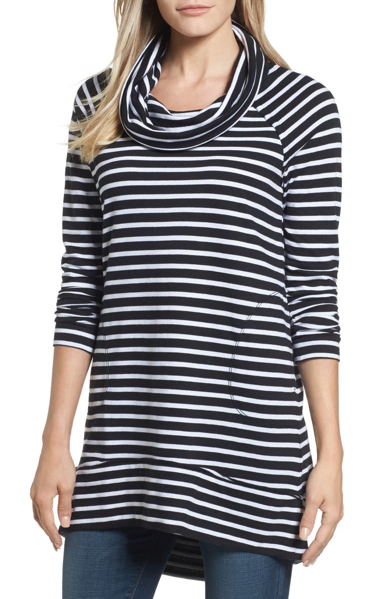 Caslon<sup>®</sup> Cowl Neck Tunic Sweatshirt, Main, color, 