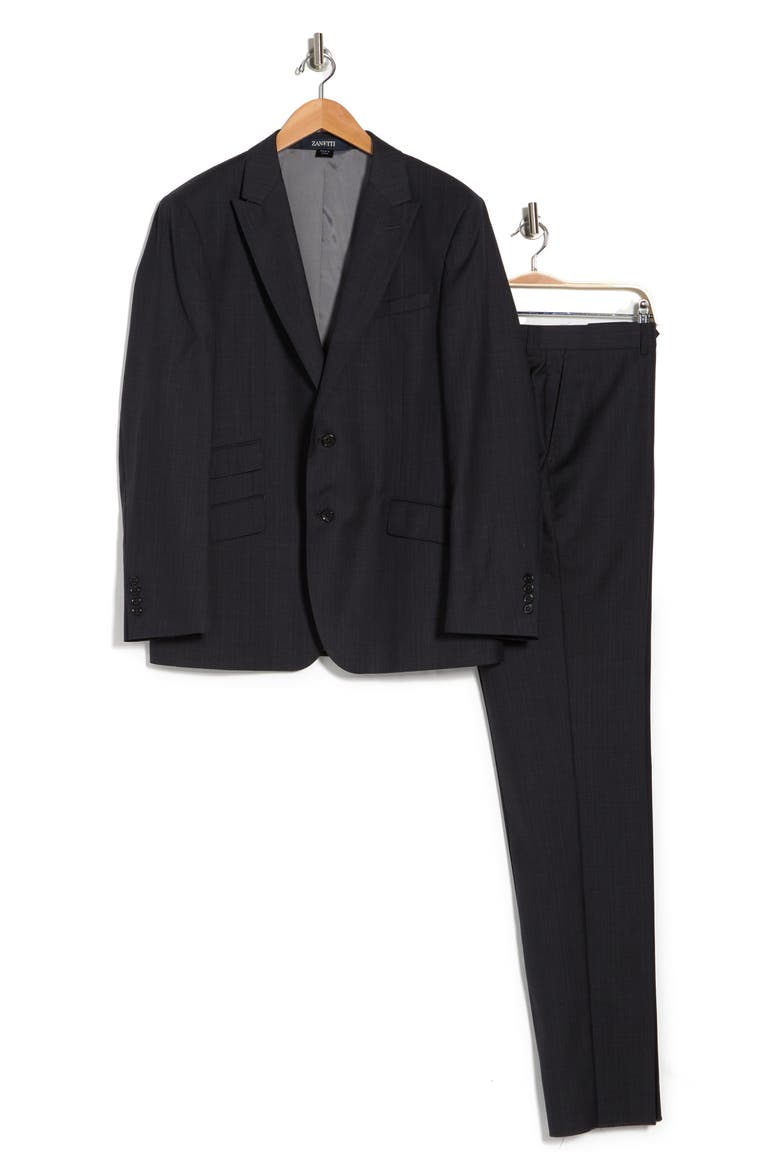 Tufo Solid Notch Collar Two Button Modern Fit Suit, Alternate, color, DARK GREY