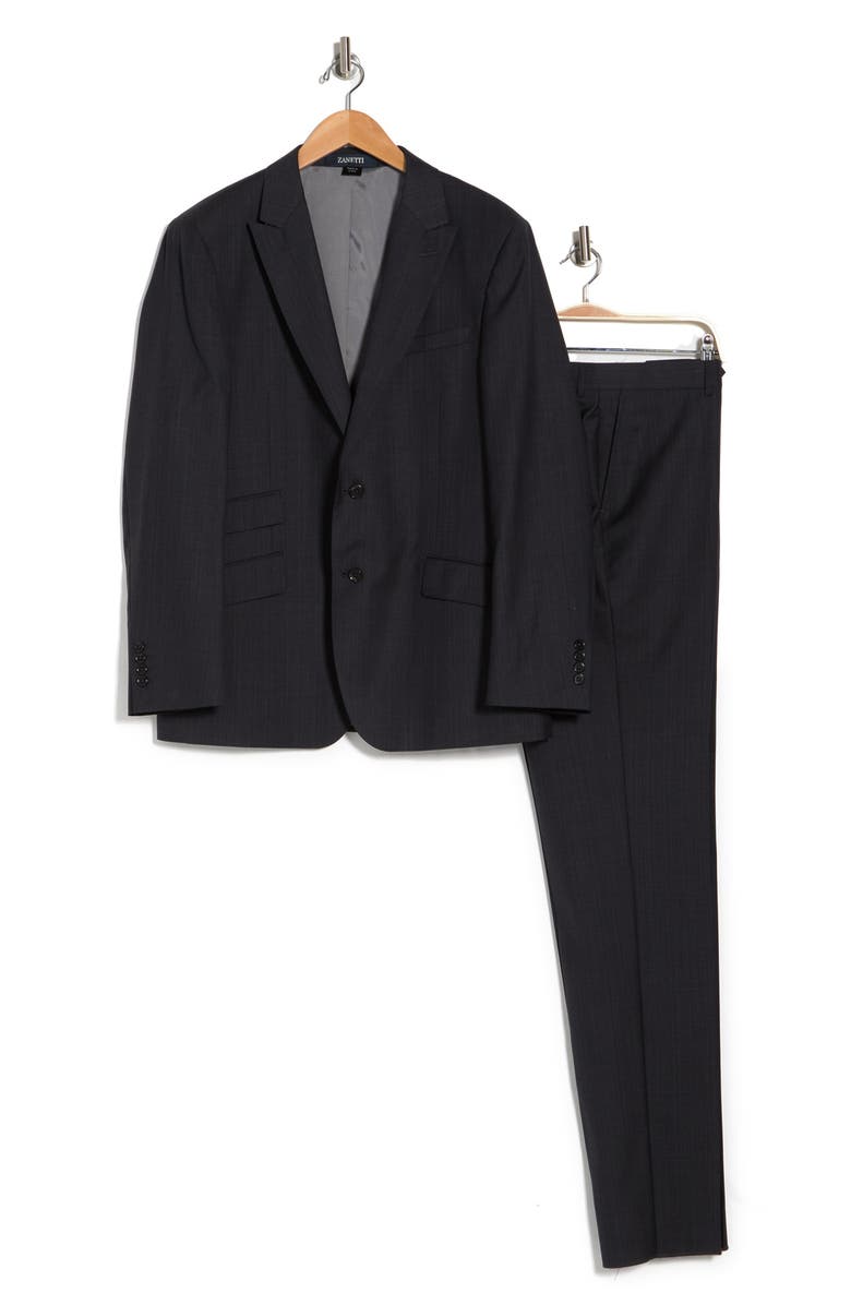 ZANETTI Tufo Solid Notch Collar Two Button Modern Fit Suit, Alternate, color, 