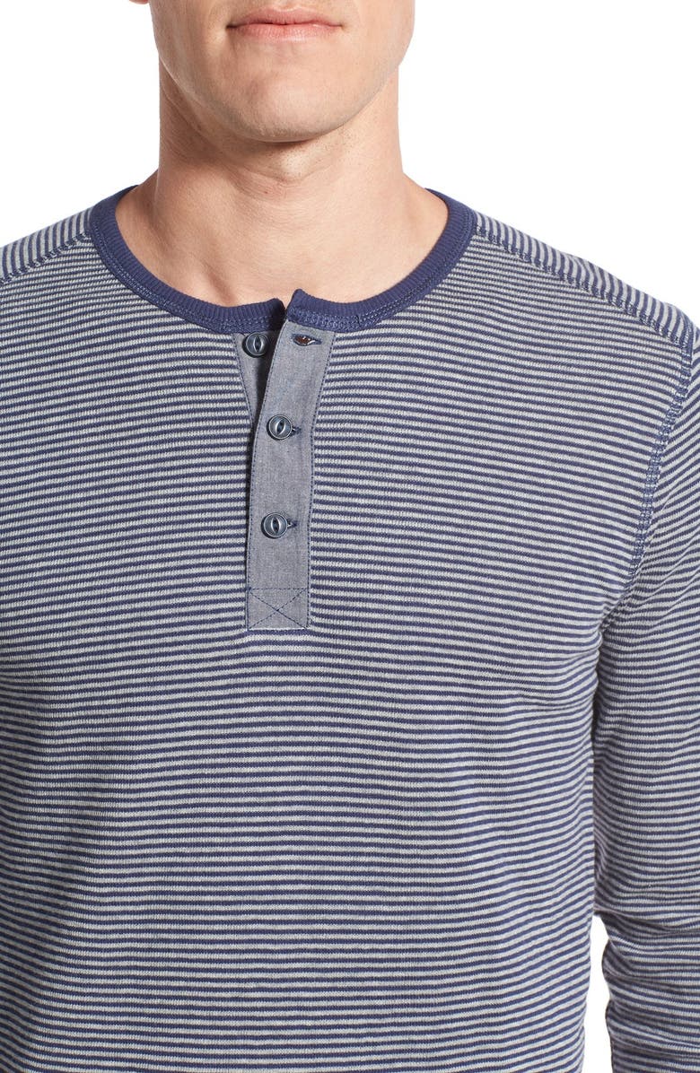 NORDSTROM MEN'S SHOP Washed Stripe Knit Long Sleeve Henley, Alternate, color, 