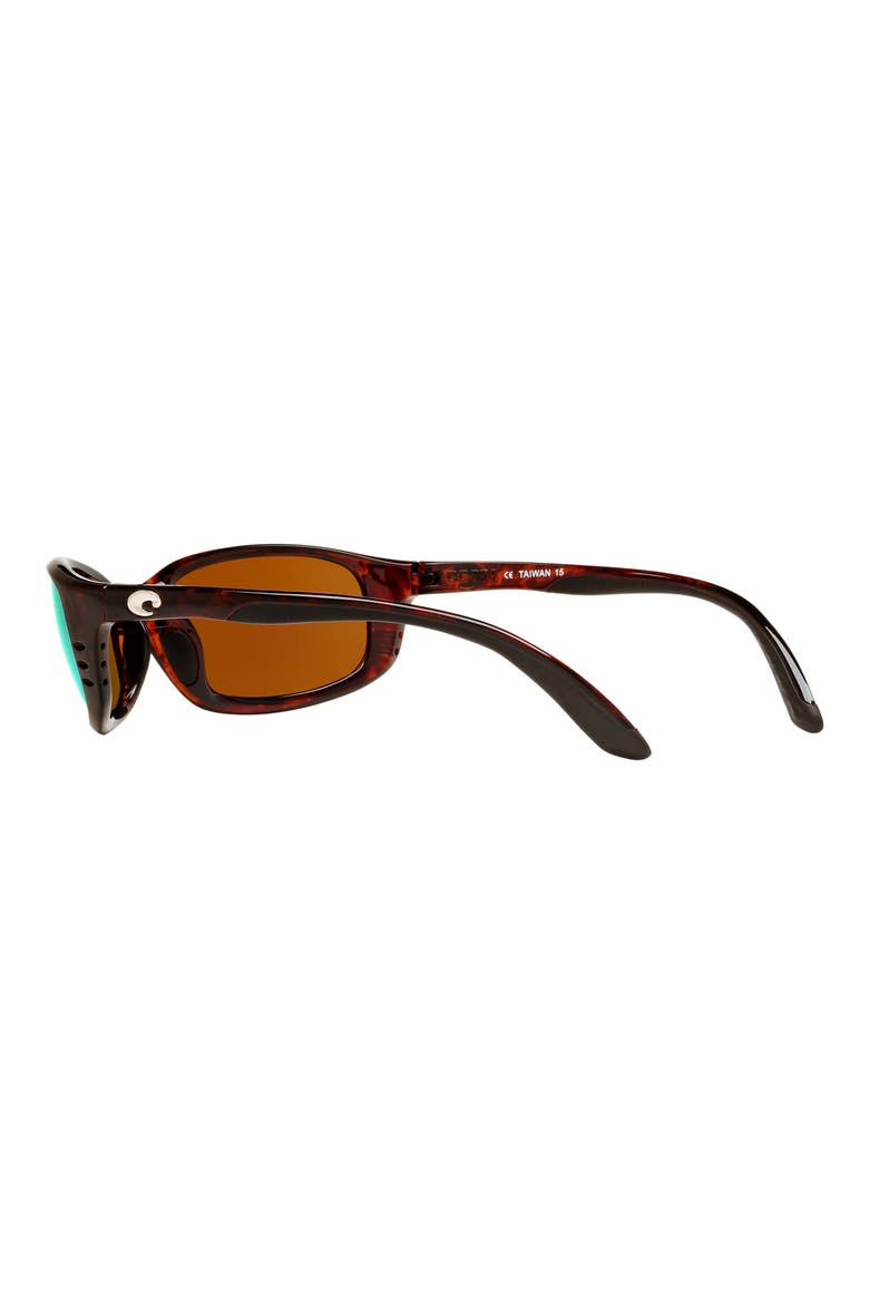 Brine 59mm Mirrored Polarized Oval Sunglasses, Alternate, color, TORTOISE/ GREEN MIRROR