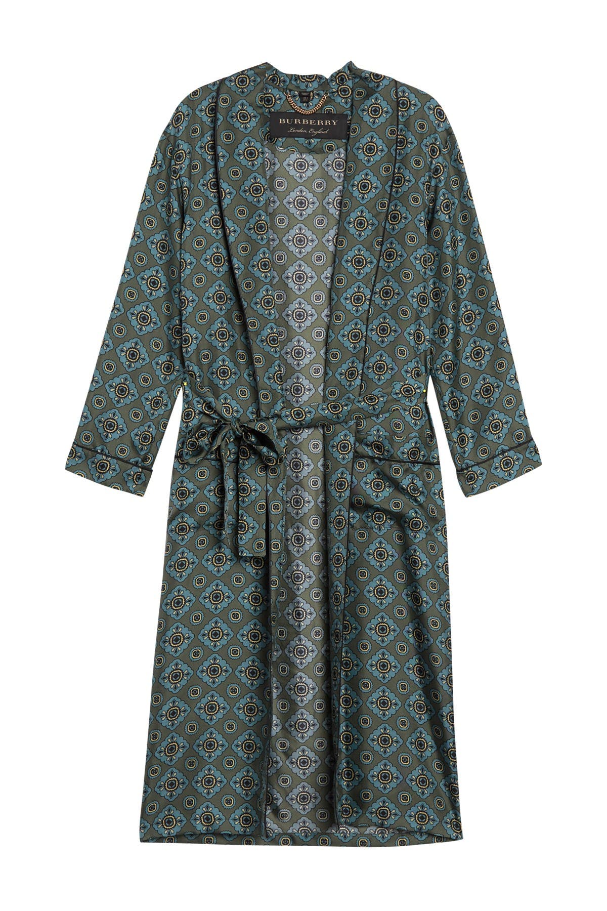 Burberry Belted Tile Print Silk Topper (Women) | Nordstromrack