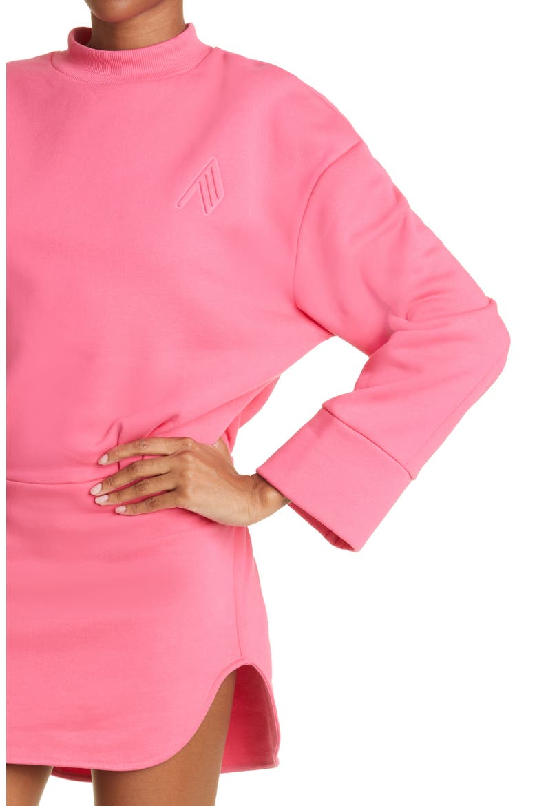 Palmer Long Sleeve Cotton Fleece Minidress, Alternate, color, STRAWBERRY