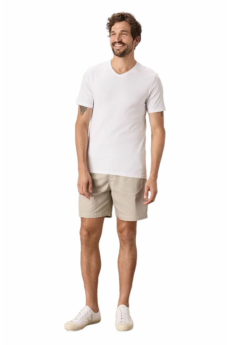Luxe Stretch Jersey Slim V-Neck Tee, Main, color, White