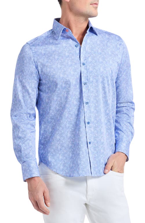 Robert Graham Kefalonia Knit Button-up Shirt In Blue
