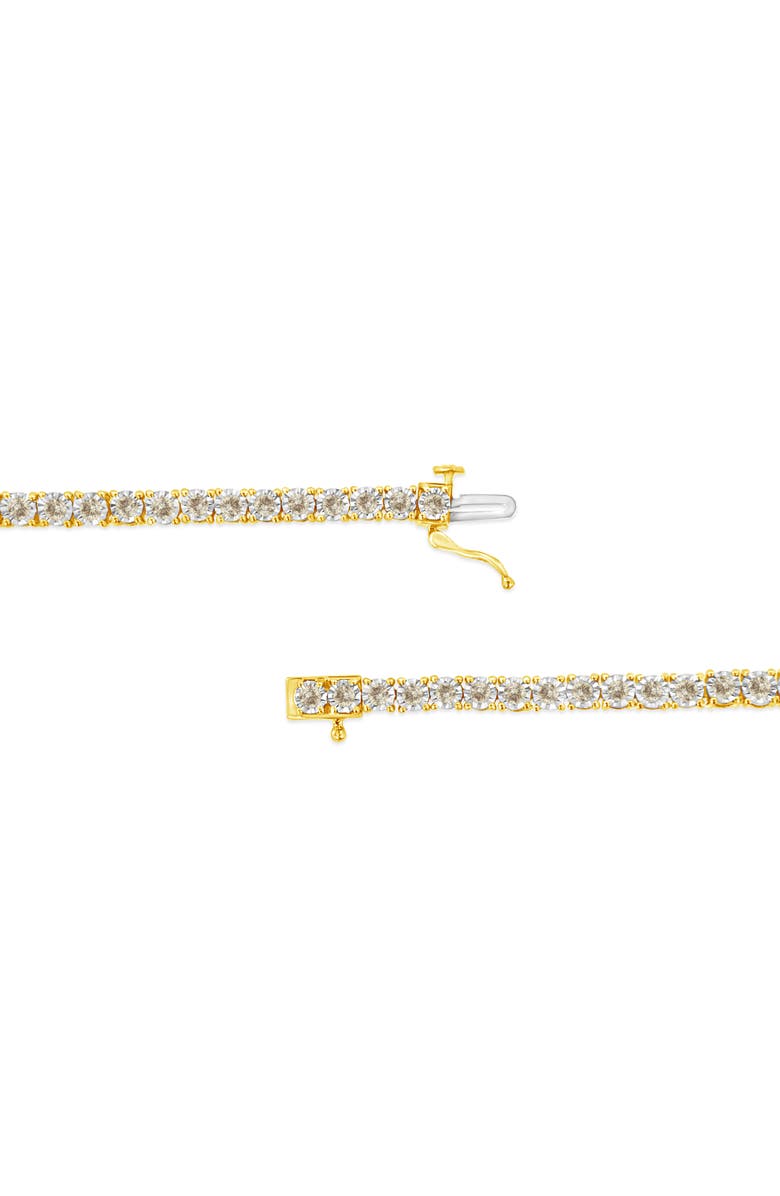 Haus of Brilliance 14K Yellow Gold Plated Silver 3.0 Cttw Miracle-Set Diamond Tennis Bracelet, Alternate, color, Yellow