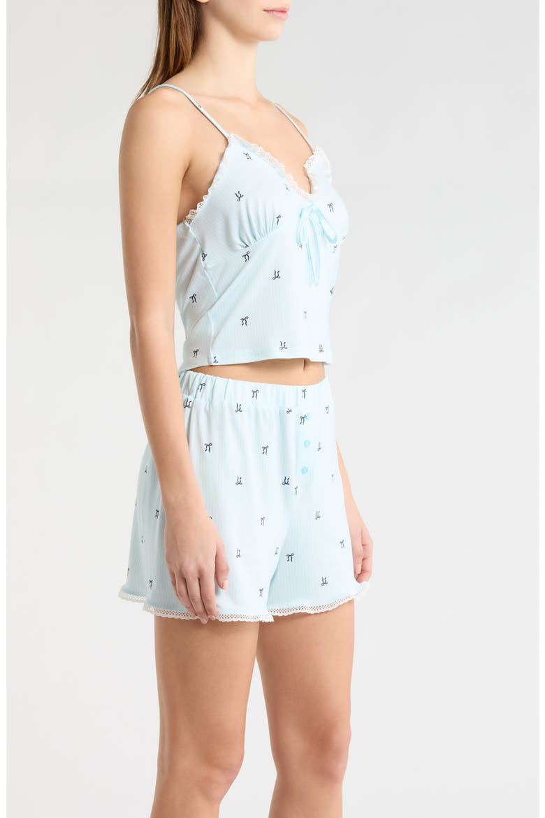 Eyelet Trim Short Pajamas, Alternate, color, BLUE BOW