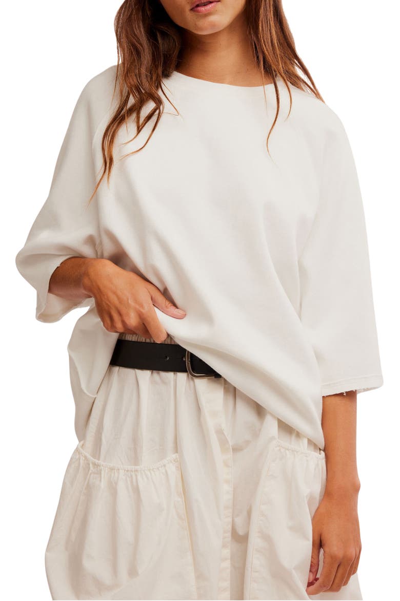 Joah Oversize Cotton Blend T-Shirt, Main, color, WHITE