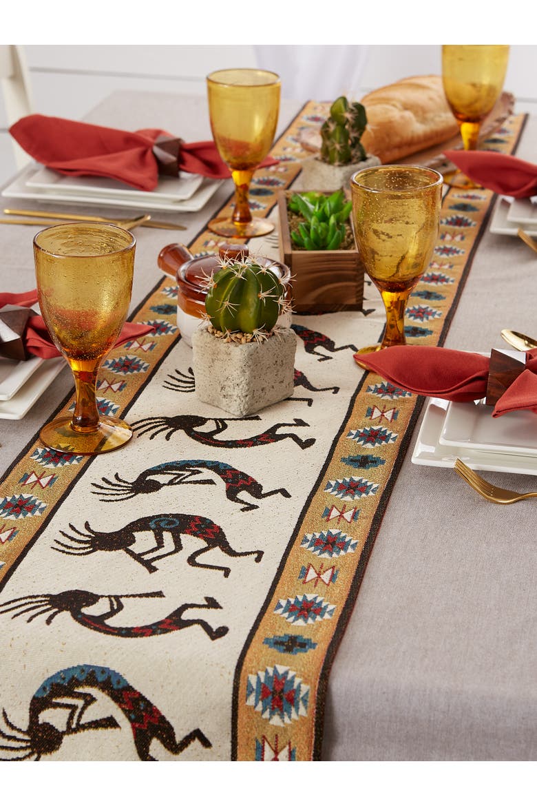 Kokopelli Tapestry Table Runner 13x72", Alternate, color, Kokopelli