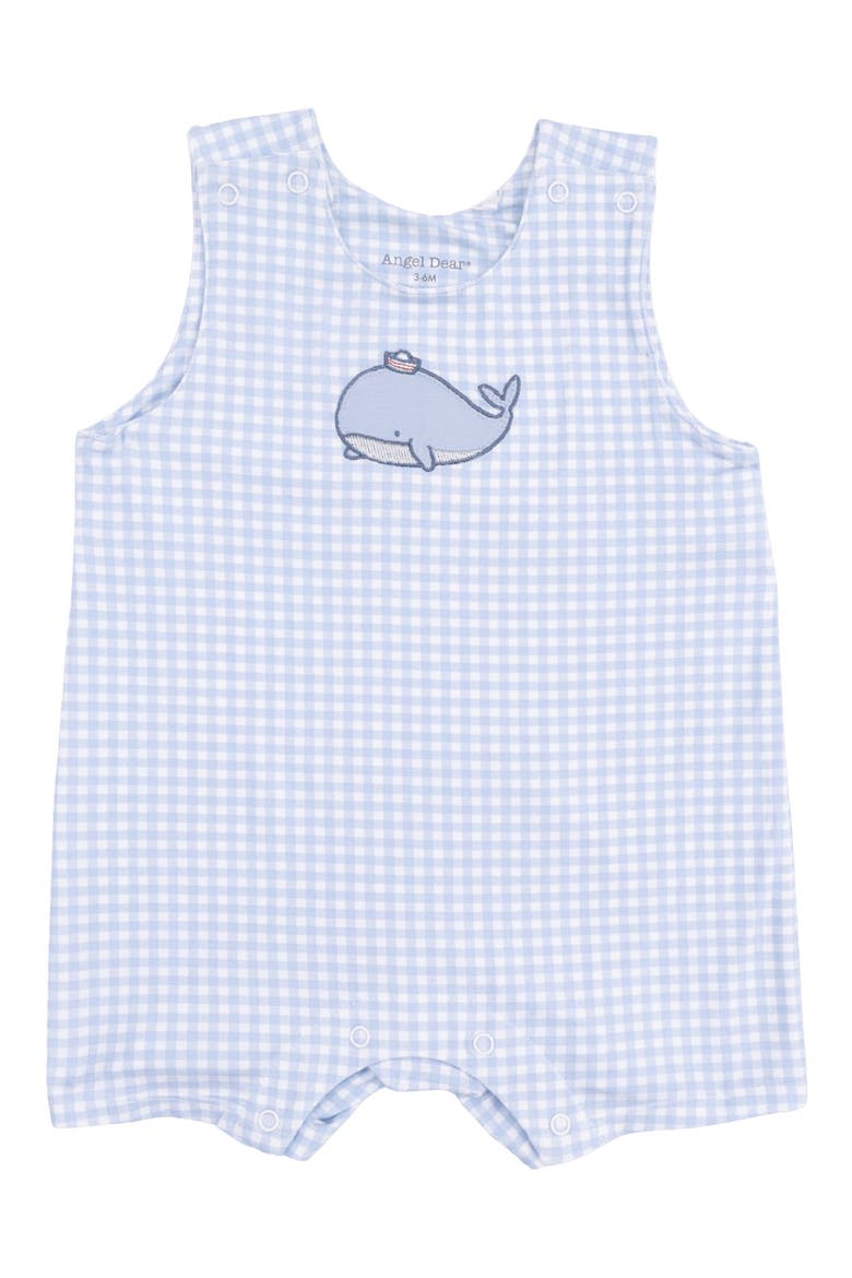 Bubbly Sailor Whale Romper, Main, color, IVORY BLUE