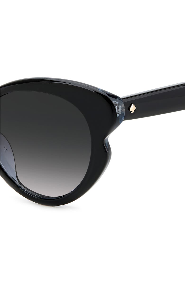 Kate Spade New York 53mm elina/g/s round sunglasses, Alternate, color, Black/ Grey Shaded