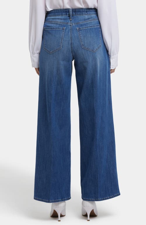 Nydj Teresa Pleated Wide Leg Jeans In Blue