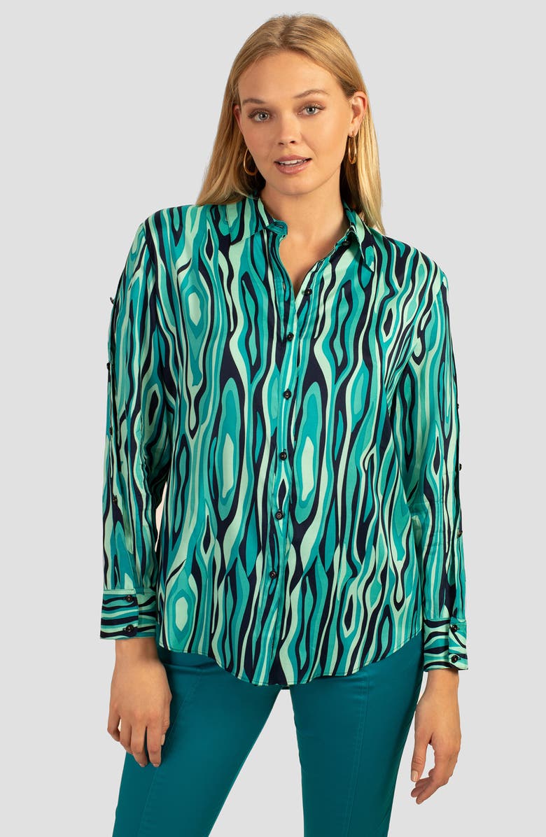 Trina Turk Arielle Button-Up Shirt, Alternate, color, Ceramic Multi
