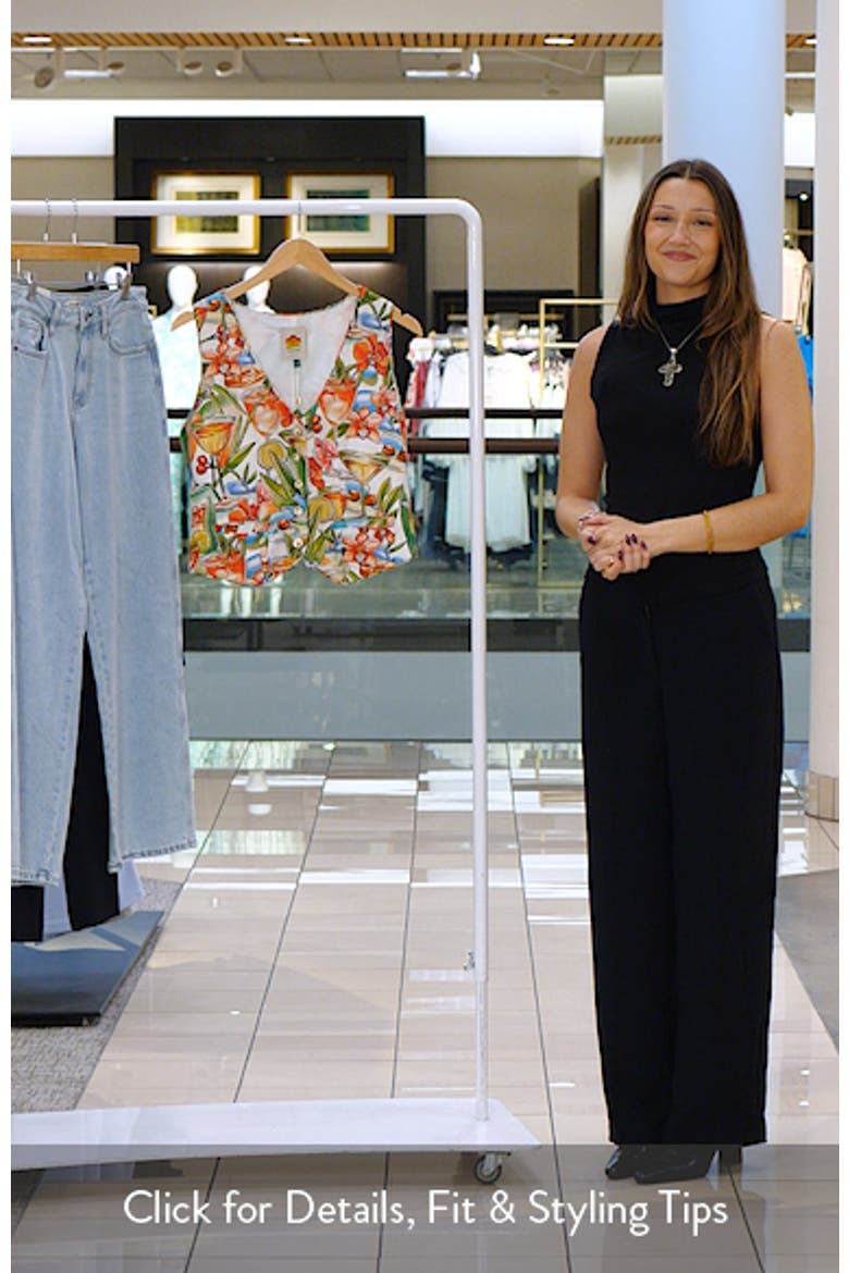 Cocktail Print Linen Vest video