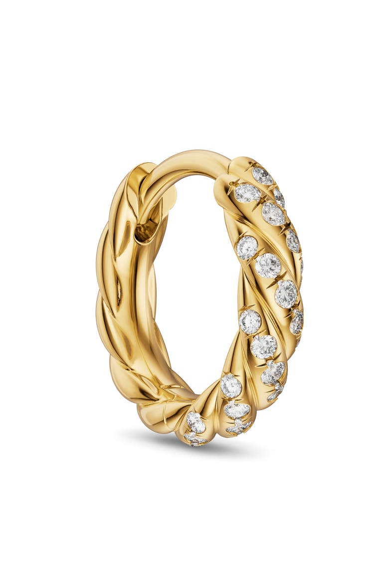 Petite Pav 18k Gold Diamond Hoop Earrings, Alternate, color, GOLD