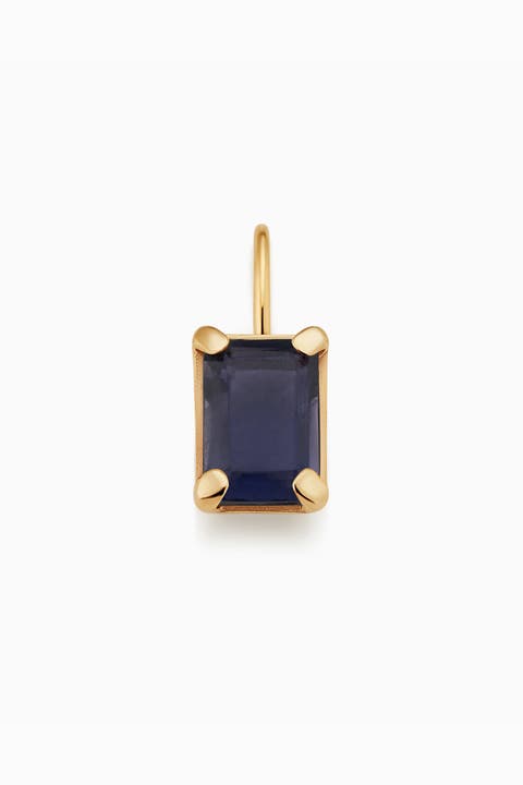 14K Gold Date Me Birthstone Pendant Charm