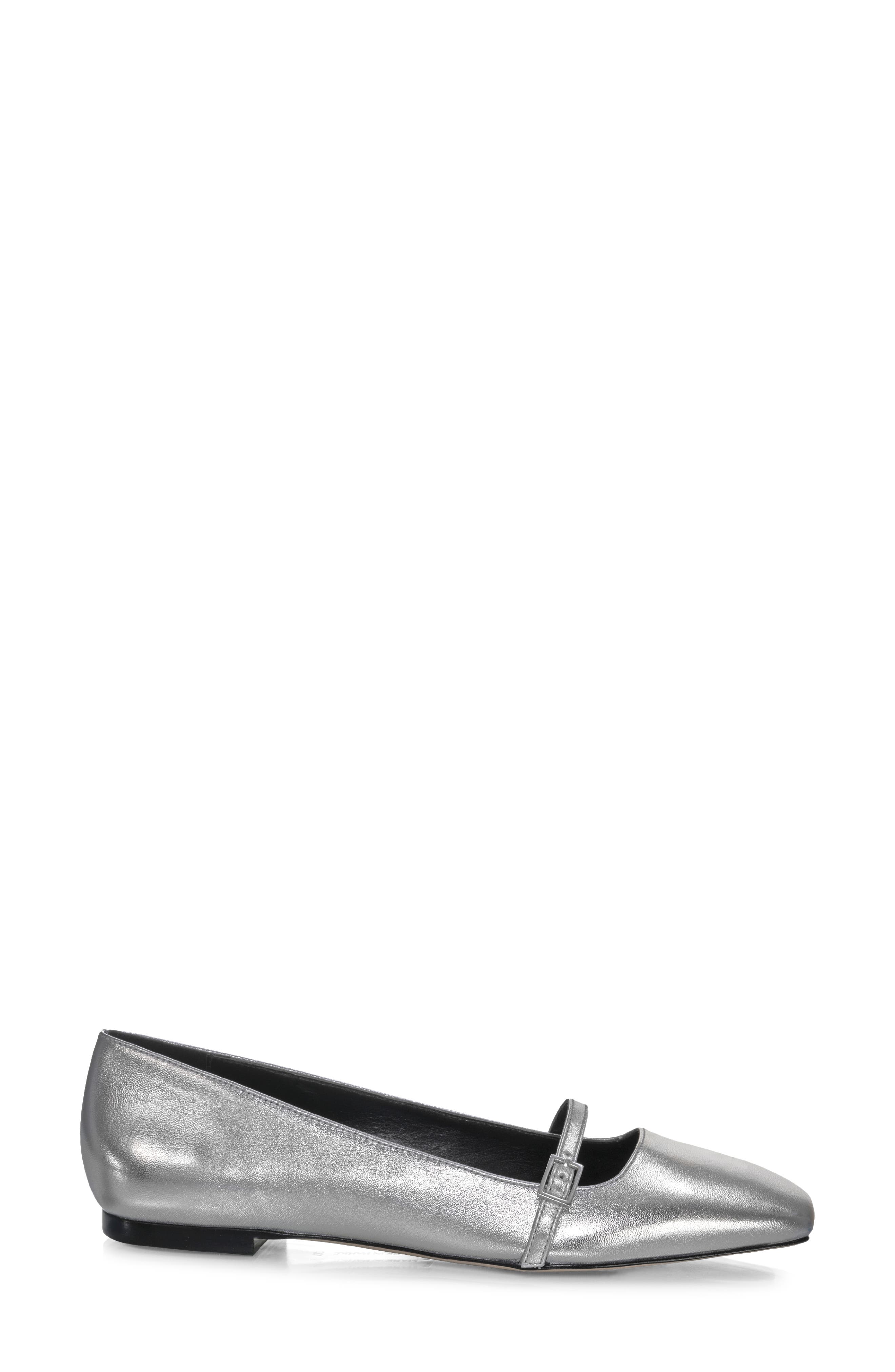 Mary Jane Ballet Flat, Alternate, color, SILVER METALLIC