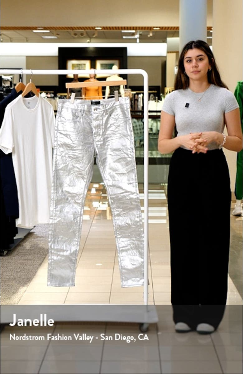 Metallic Monogram Skinny Jeans, sales video thumbnail