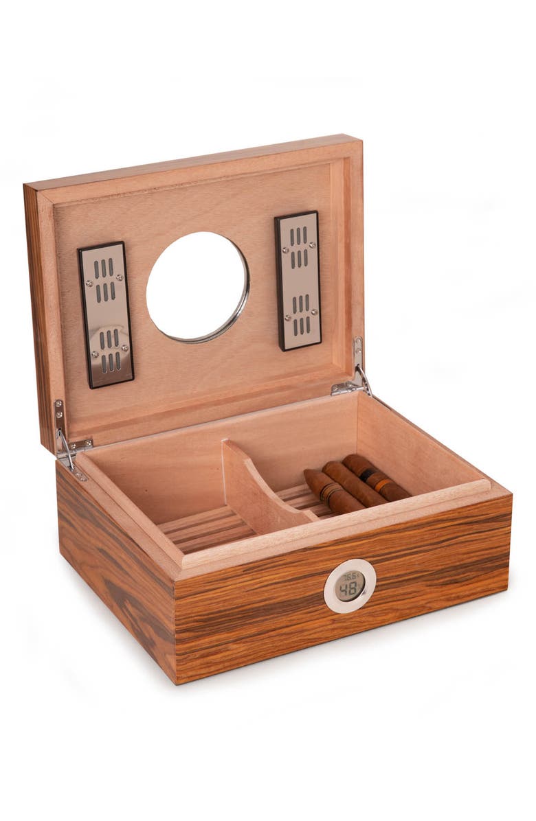 Bey-Berk Oliver Olive Wood Cigar Humidor, Alternate, color, Natural Wood