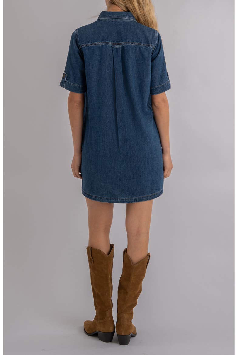 Eliza Denim Mini Shirtdress, Alternate, color, CAPTURING