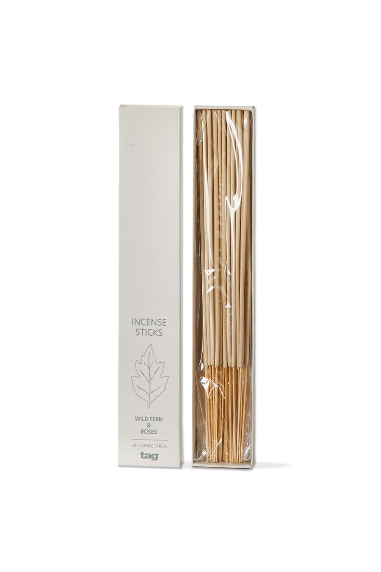 Wild Fern and Roses Incense Sticks Black Wood Air Freshener, Main, color, Black