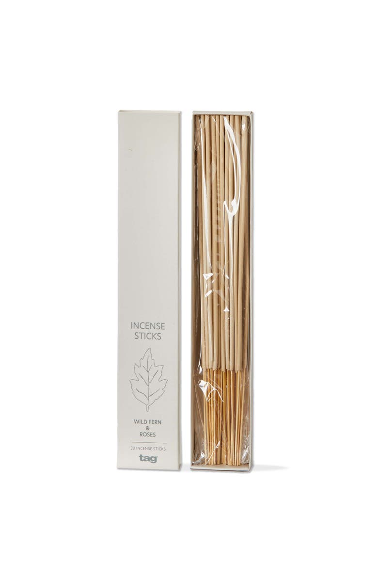 tag Wild Fern and Roses Incense Sticks Black Wood Air Freshener, Main, color, Black